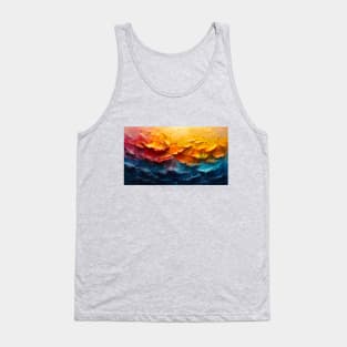 Beautiful abstract depiction of deep blue ocean in golden hour Tank Top